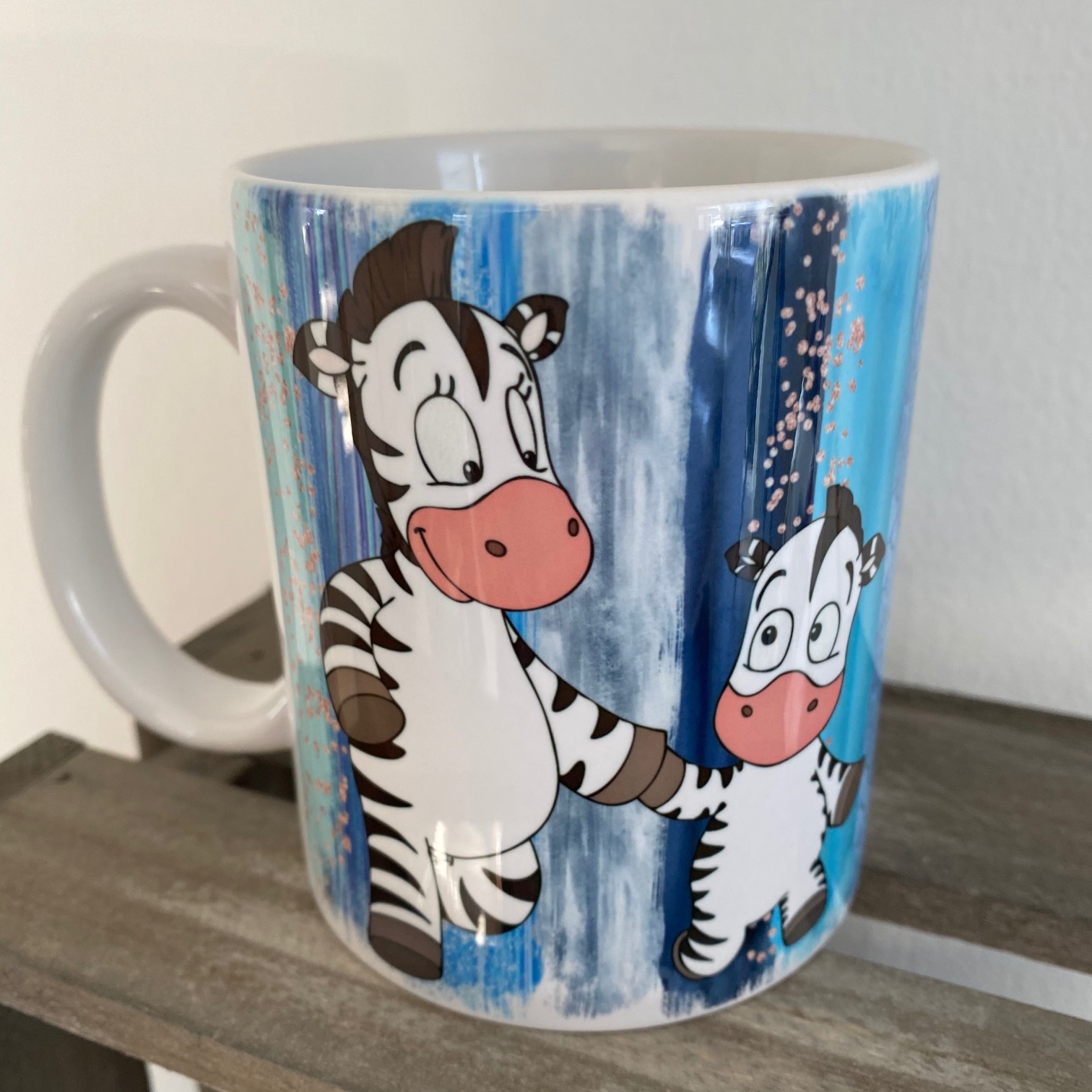 Keramiktasse Hochglanz Zebra Mit Herz Zaubereinmaleins Shop