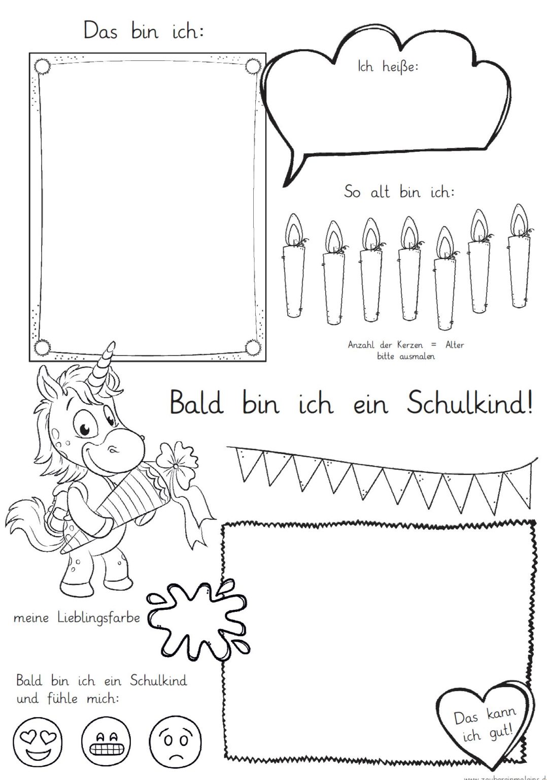 Mini Steckbrief Erstes Bild Einhorn Zaubereinmaleins Shop