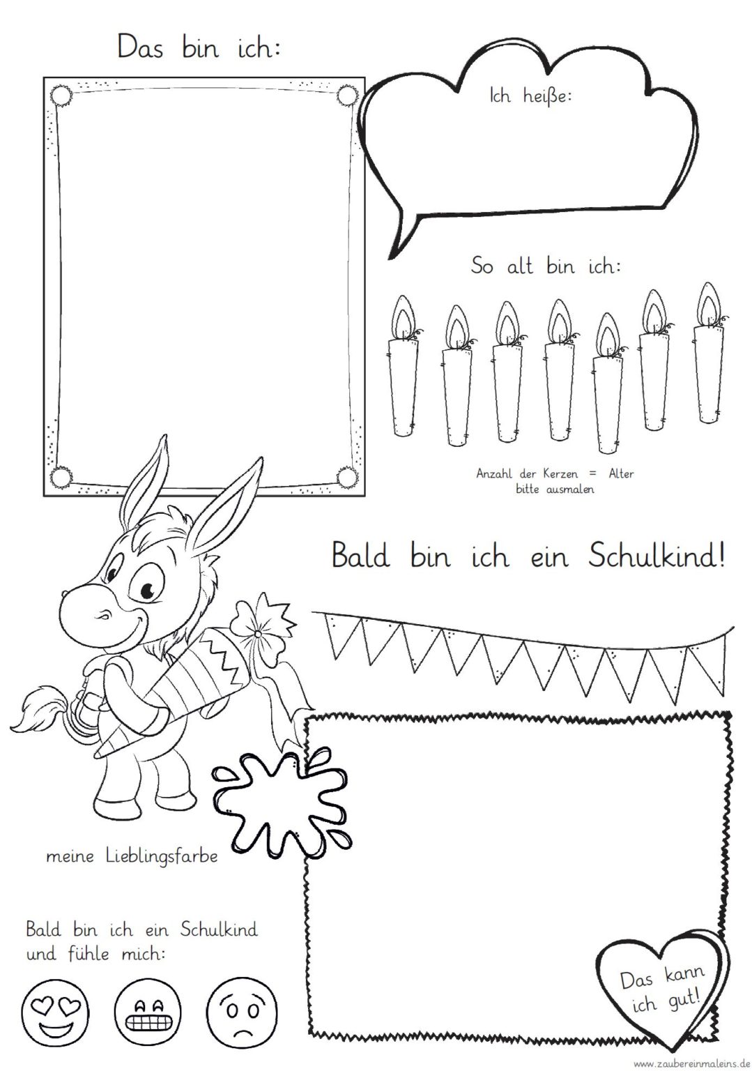 Mini Steckbrief Erstes Bild Esel Zaubereinmaleins Shop