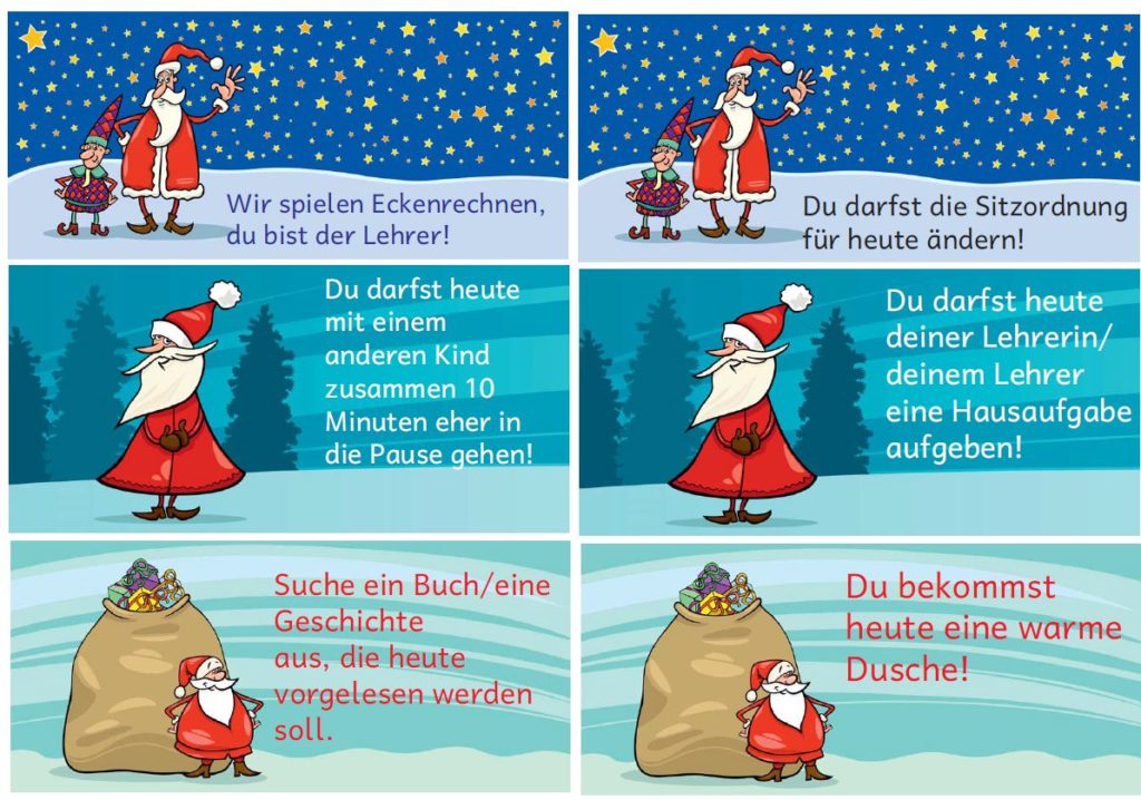 24 Gutscheinkärtchen für den Adventskalender Zaubereinmaleins Shop