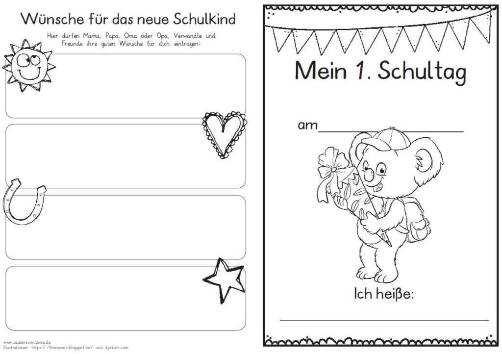 Erster Schultag – Hausaufgabenheftchen – Koala 2019 – Zaubereinmaleins Shop