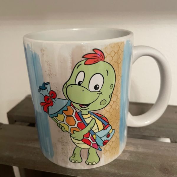 Keramiktasse Hochglanz: Schildkröte 2