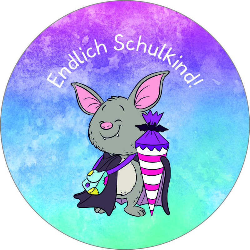 Buttonvorlage: Einschulung Fledermaus – Zaubereinmaleins Shop